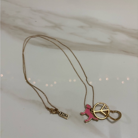 Victoria's Secret Gold Necklace with Pink Charms - Picture 2 of 3